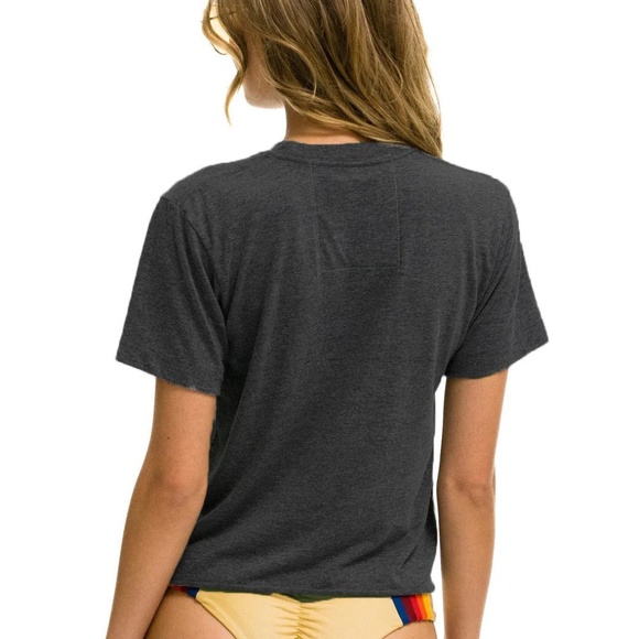 Aviator Nation Smiley Boyfriend Tee - Charcoal XL - Picture 2 of 4